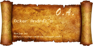 Ocker András névjegykártya